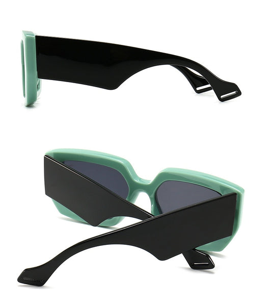 Modern retro sunglasses with a thick light brown plastic frame and dark lenses, featuring wide black temples. - Image 14