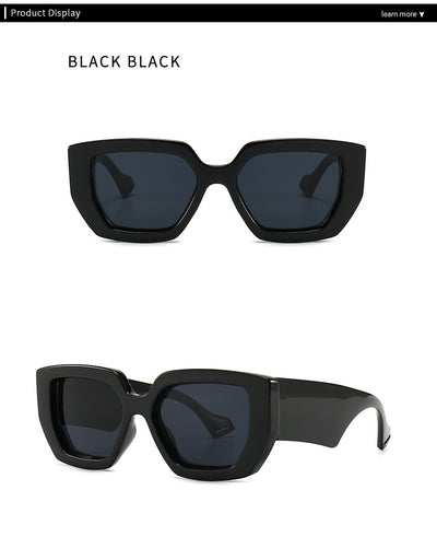 Modern retro sunglasses with a thick light brown plastic frame and dark lenses, featuring wide black temples. - Image 17