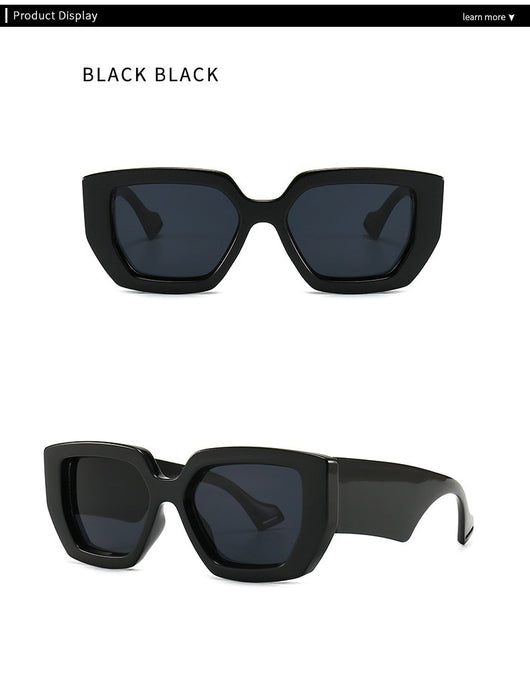Modern retro sunglasses with a thick light brown plastic frame and dark lenses, featuring wide black temples. - Image 17