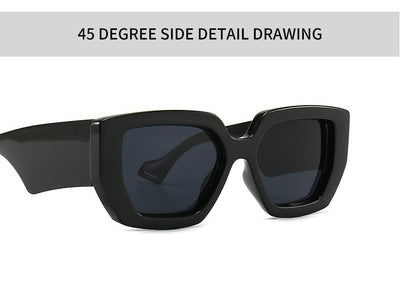 Modern retro sunglasses with a thick light brown plastic frame and dark lenses, featuring wide black temples. - Image 21