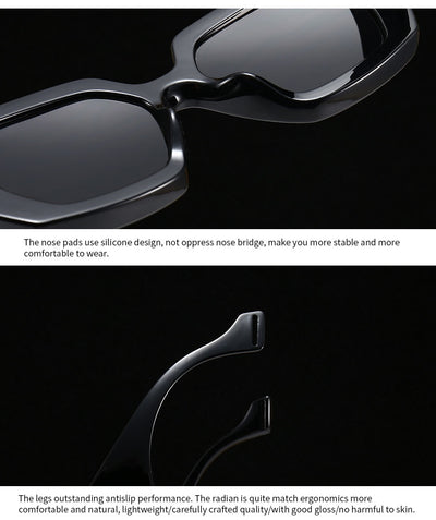 Modern retro sunglasses with a thick light brown plastic frame and dark lenses, featuring wide black temples. - Image 22