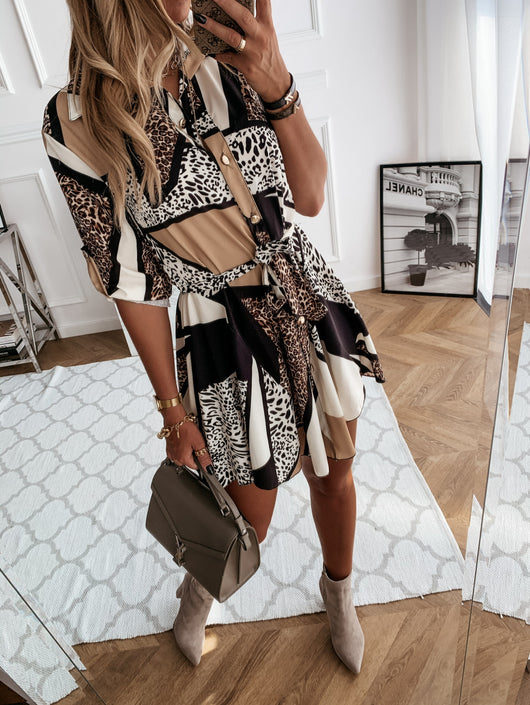 Vestido Corto Estampado para Mujer - Diseño Moderno y Versátil - Image 14