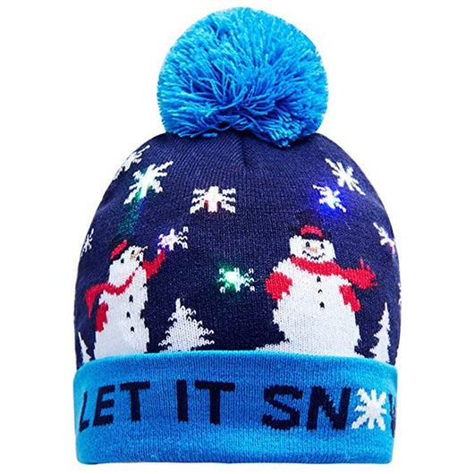 Gorro Navideño Tejido con Diseño de Reno y Muñeco de Nieve - Image 23