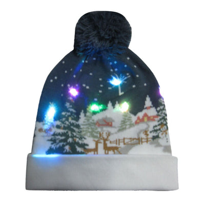 Gorro Navideño Tejido con Diseño de Reno y Muñeco de Nieve - Image 25