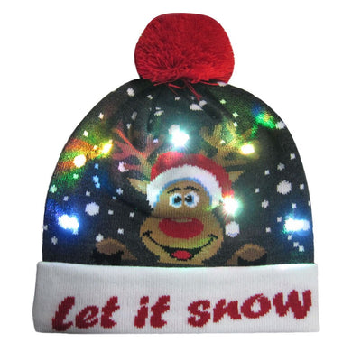 Gorro Navideño Tejido con Diseño de Reno y Muñeco de Nieve - Image 26