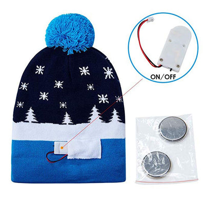 Gorro Navideño Tejido con Diseño de Reno y Muñeco de Nieve - Image 30