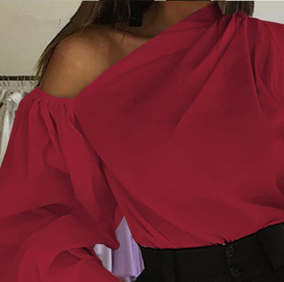 Camisa Slim Asimétrica de Color Sólido - Image 11