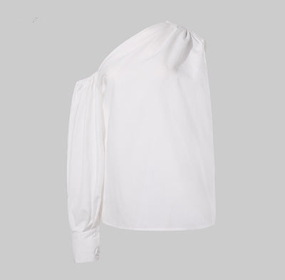 Camisa Slim Asimétrica de Color Sólido - Image 15