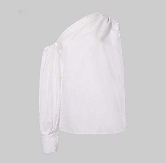 Camisa Slim Asimétrica de Color Sólido - Image 15