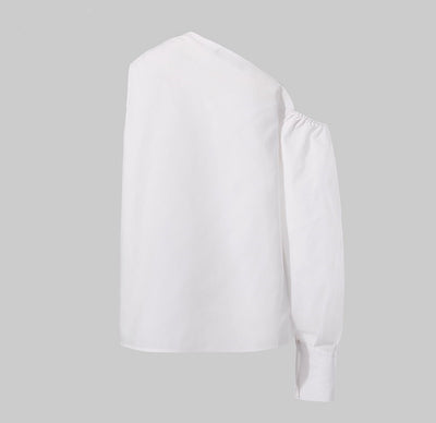 Camisa Slim Asimétrica de Color Sólido - Image 16