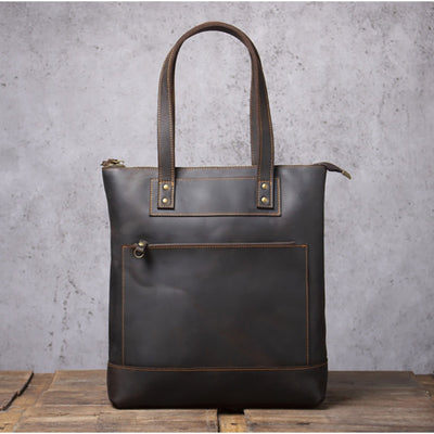 Bolso de Cuero Genuino Estilo Retro para Hombre - Primera Capa - Image 13