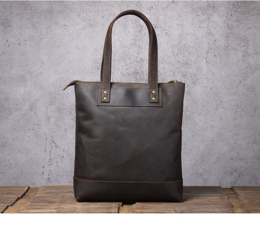 Bolso de Cuero Genuino Estilo Retro para Hombre - Primera Capa - Image 15
