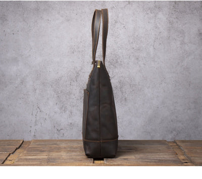 Bolso de Cuero Genuino Estilo Retro para Hombre - Primera Capa - Image 16