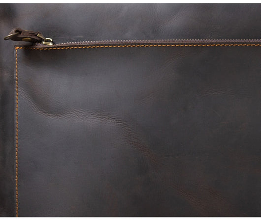 Bolso de Cuero Genuino Estilo Retro para Hombre - Primera Capa - Image 19