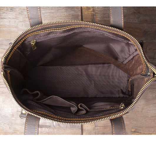 Bolso de Cuero Genuino Estilo Retro para Hombre - Primera Capa - Image 28