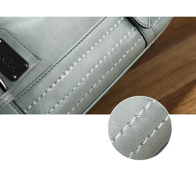 Bolsa Mensajera Retro de Cuero Encerado para Mujer - Image 13