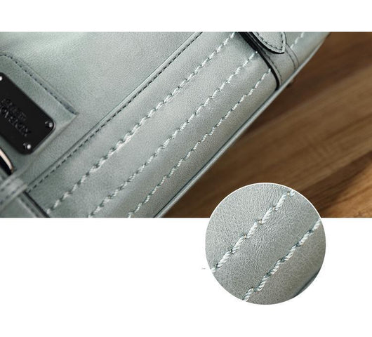 Bolsa Mensajera Retro de Cuero Encerado para Mujer - Image 13