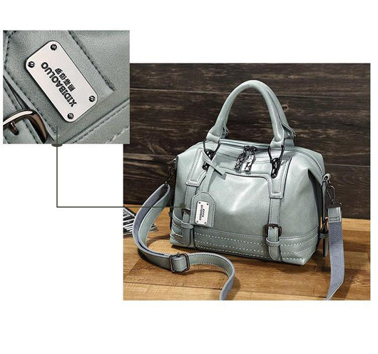 Bolsa Mensajera Retro de Cuero Encerado para Mujer - Image 14