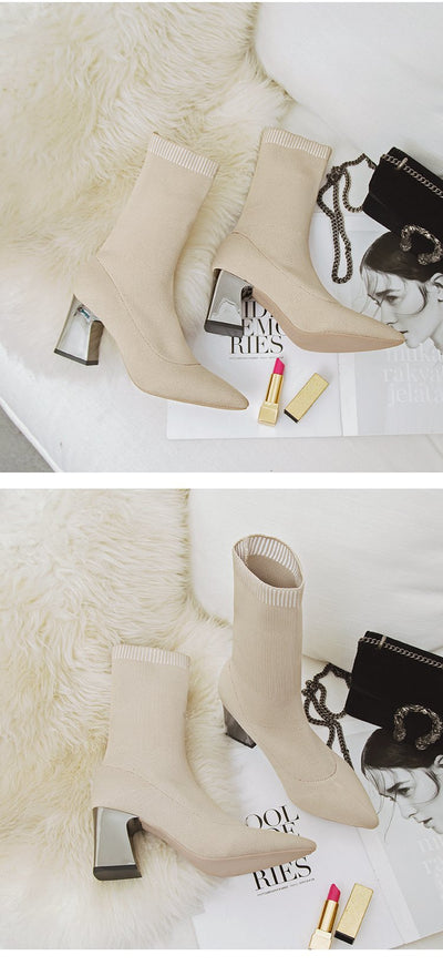 Botas de Tacón Alto Punta Fina Caña Media - Estilo Elegante para Mujer - Image 15