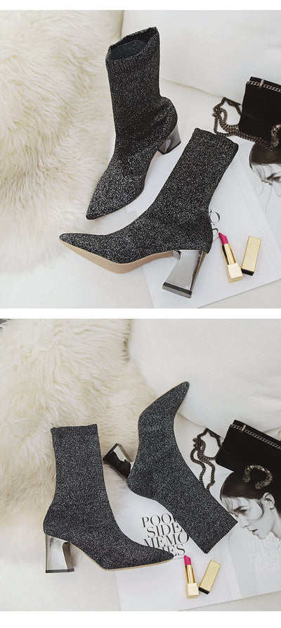 Botas de Tacón Alto Punta Fina Caña Media - Estilo Elegante para Mujer - Image 16