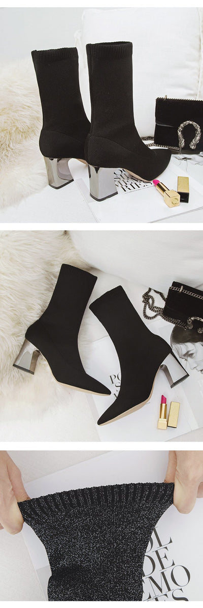 Botas de Tacón Alto Punta Fina Caña Media - Estilo Elegante para Mujer - Image 17