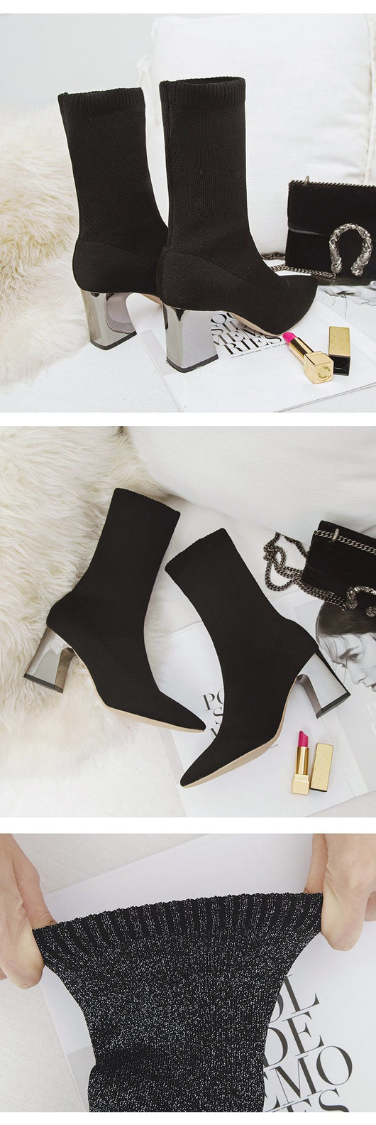 Botas de Tacón Alto Punta Fina Caña Media - Estilo Elegante para Mujer - Image 17