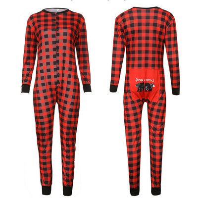 Red and black buffalo plaid baby romper with long sleeves, snap front closure, and black ribbed cuffs and collar. - Image 16