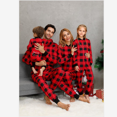 Red and black buffalo plaid baby romper with long sleeves, snap front closure, and black ribbed cuffs and collar. - Image 25