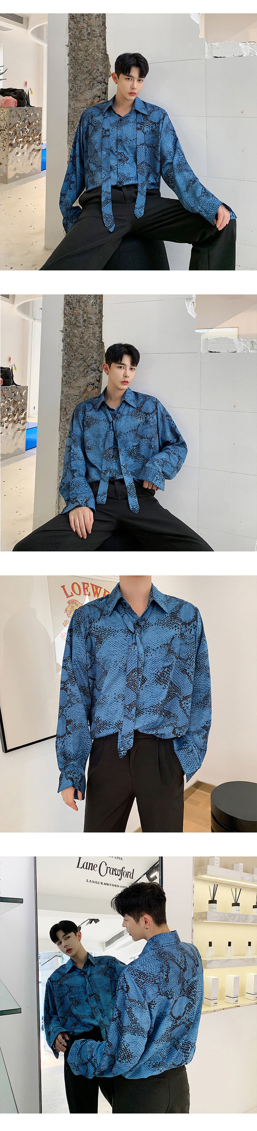 Camisa Azul Clásica de Manga Larga para Hombre - Image 8