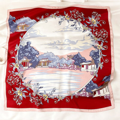 Pañuelo de Seda Estampado Coreano Grande - Image 19