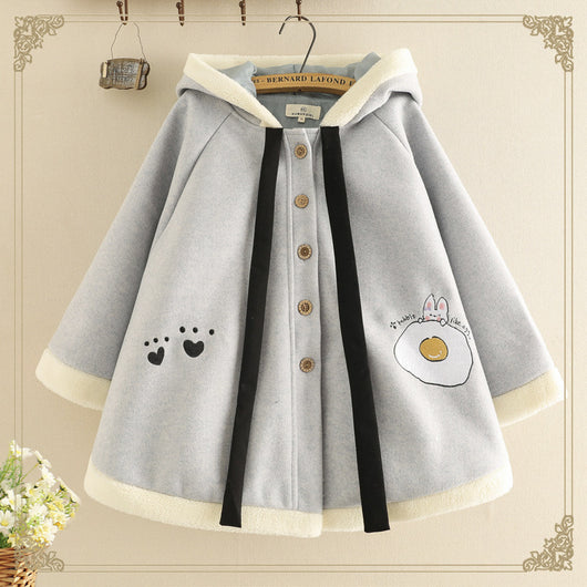 Abrigo Sudadera con Capucha y Orejas de Conejo Bordadas - Image 4