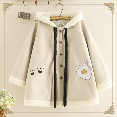 Abrigo Sudadera con Capucha y Orejas de Conejo Bordadas - Image 5