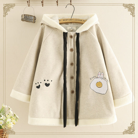 Abrigo Sudadera con Capucha y Orejas de Conejo Bordadas - Image 5