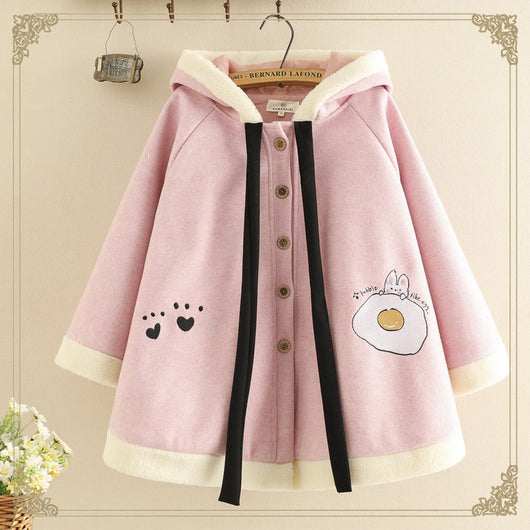 Abrigo Sudadera con Capucha y Orejas de Conejo Bordadas - Image 6