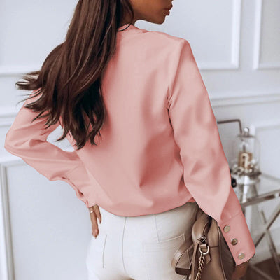 Blusa Ejecutiva de Cuello Alto y Manga Larga para Mujer - Image 8