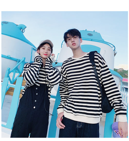 Overol de Sudadera a Rayas con Hombros Caídos Unisex - Image 6