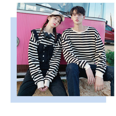 Overol de Sudadera a Rayas con Hombros Caídos Unisex - Image 10