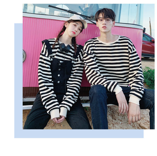 Overol de Sudadera a Rayas con Hombros Caídos Unisex - Image 10