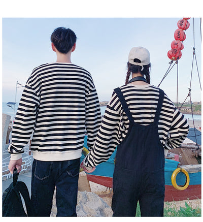 Overol de Sudadera a Rayas con Hombros Caídos Unisex - Image 12