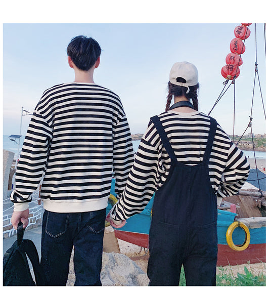 Overol de Sudadera a Rayas con Hombros Caídos Unisex - Image 12