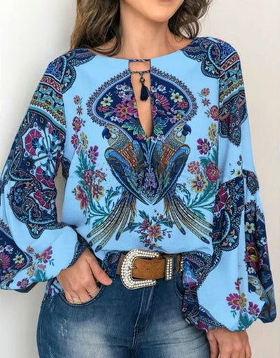 Blusa Cuello Redondo con Mangas Farol - Image 4