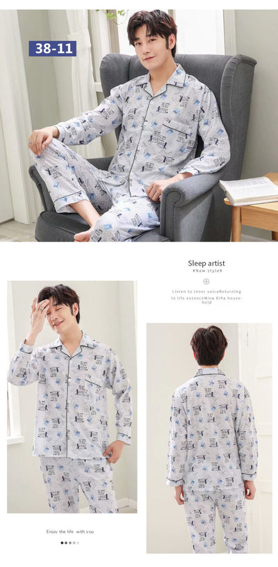 Pijama de Algodón Tejido para Hombre - Conjunto de Descanso - Image 7