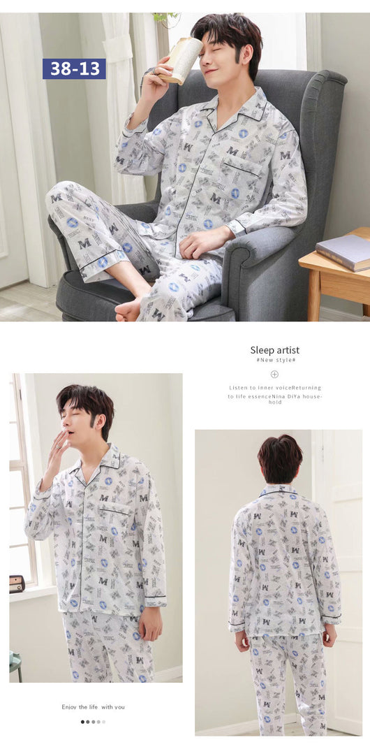 Pijama de Algodón Tejido para Hombre - Conjunto de Descanso - Image 8