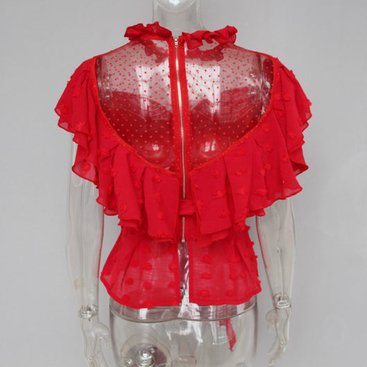 Blusa con Volantes de Encaje Elegante - Image 9