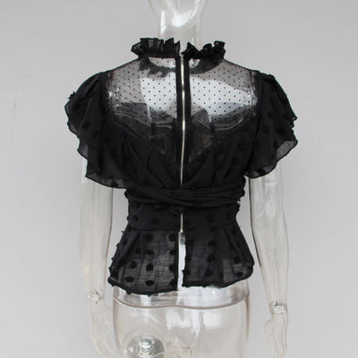 Blusa con Volantes de Encaje Elegante - Image 12