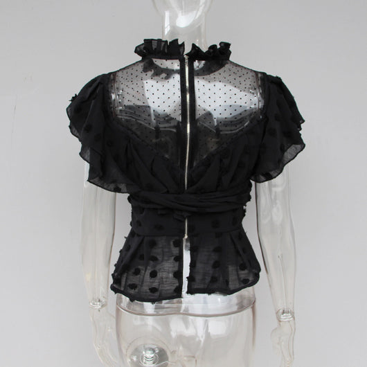 Blusa con Volantes de Encaje Elegante - Image 12