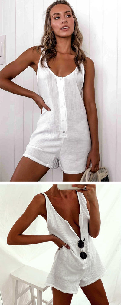 Jumpsuit Enterizo de Color Liso con Chaleco - Image 6