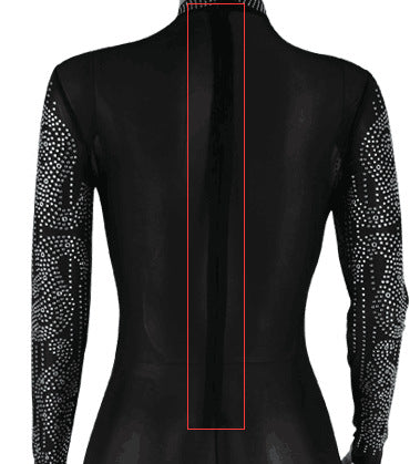 Jumpsuit de Malla Manga Larga Cuello Redondo - Image 9