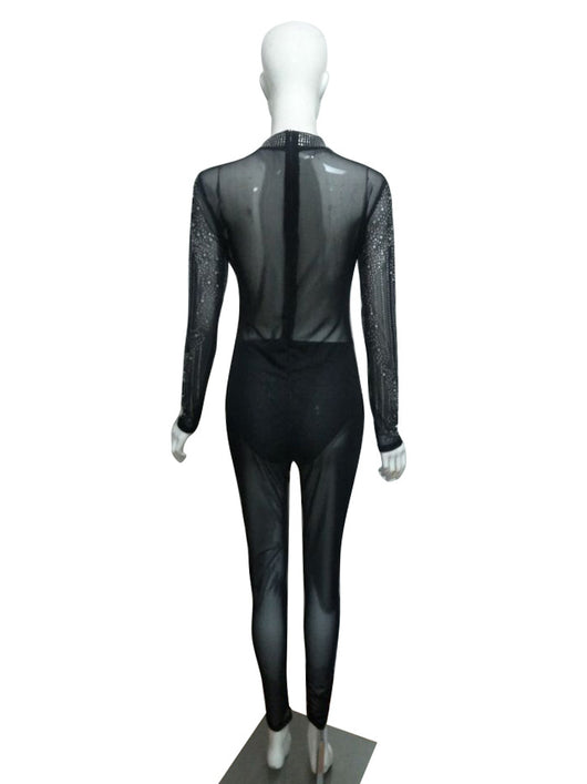 Jumpsuit de Malla Manga Larga Cuello Redondo - Image 14