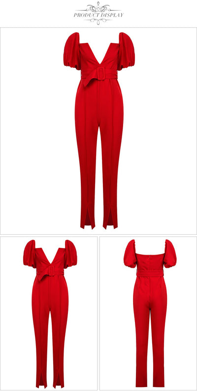 Jumpsuit Ajustado con Mangas Tipo V - Diseño Ceñido que Realza la Figura - Image 6